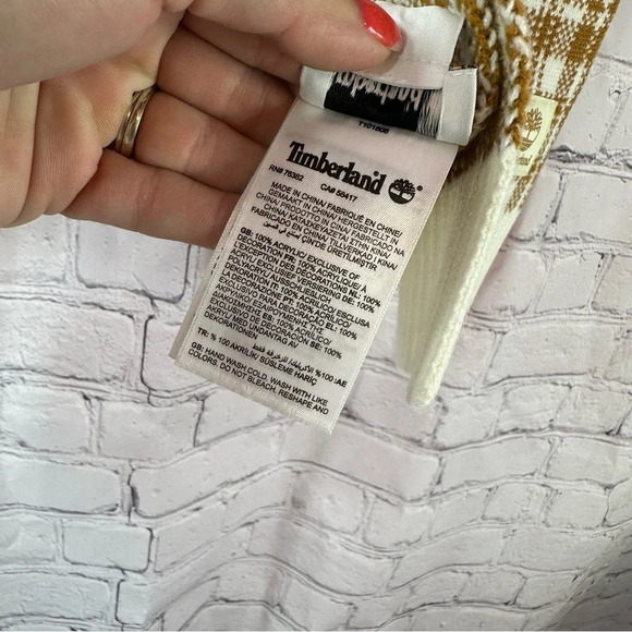 timberland burnt orange and cream plaid scarf one size university of texas - Picture 4 of 8